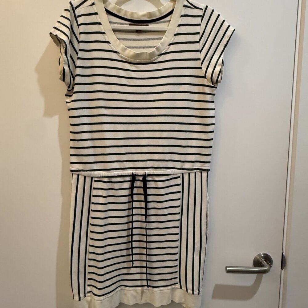 Hive & Honey Cream Black Stripe T-Shirt Dress Size M — Casual Everyday - Picture 2 of 9